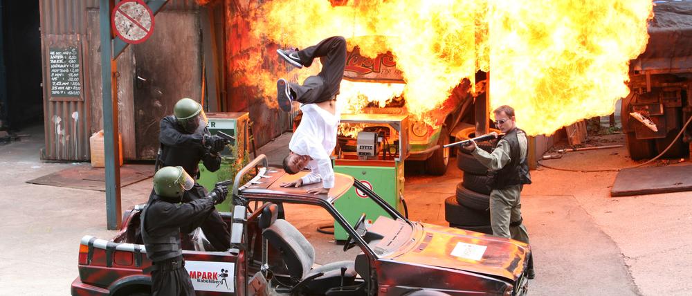 Seit 23 Jahren arbeitet der Filmpark Babelsberg mit der Stuntcrew zusammen. Das soll sich auch zukünftig nicht ändern - trotz Insolvenz.