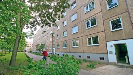 Der Wohnblock in der Haeckelstraße wurde Anfang der 1970er-Jahre gebaut. Nun soll er saniert werden. Die Bewohner, darunter 80 Flüchtlinge, müssen deshalb bis Ende August umziehen.
