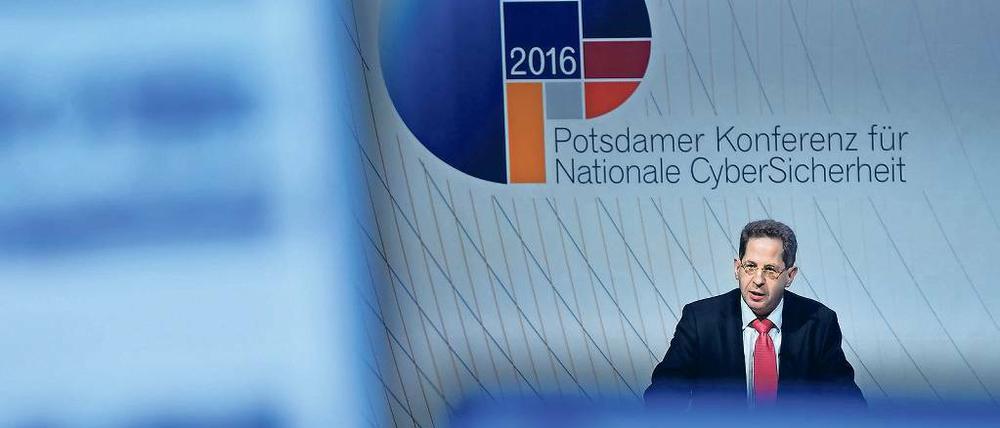 Russland im Visier. Der Präsident des Bundesamtes für Verfassungsschutz, Hans-Georg Maaßen, bei der Potsdamer Konferenz für Nationale Cyber-Sicherheit.