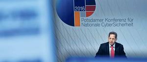 Russland im Visier. Der Präsident des Bundesamtes für Verfassungsschutz, Hans-Georg Maaßen, bei der Potsdamer Konferenz für Nationale Cyber-Sicherheit.