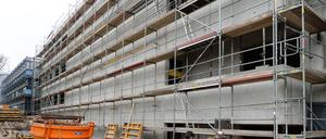 Ein Foto aus dem März 2014 vom Richtfest für den Erweiterungsbau des Max-Planck-Instituts für Kolloid- und Grenzflächenforschung im Wissenschaftspark Golm.