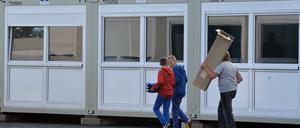 Zu wenig Platz, zu hoher Bedarf: Ein Container gilt als favorisierte Lösung für die fehlenden Hortplätze in der Waldstadt. Auf diesem Foto ist ein Provisorium aus Niedersachsen zu sehen.