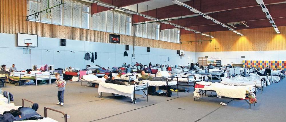 Chaotisches Krisenmanagement. In Berlin sind noch immer knapp 10 000 Flüchtlinge in 50 Turnhallen untergebracht. Jetzt wird auf Unterstützung von Brandenburg bei der Flüchtlingsunterbringung gehofft.