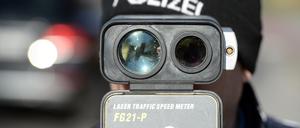 Der Blitz-Marathon wurde bundesweit durchgeführt. Hier eine Aufnahme von einer Messstelle in Kleinmachnow am 21. April.