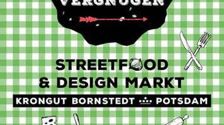 Der Flyer zum ersten Streetfoodmarkt auf dem Krongut Bornstedt.
