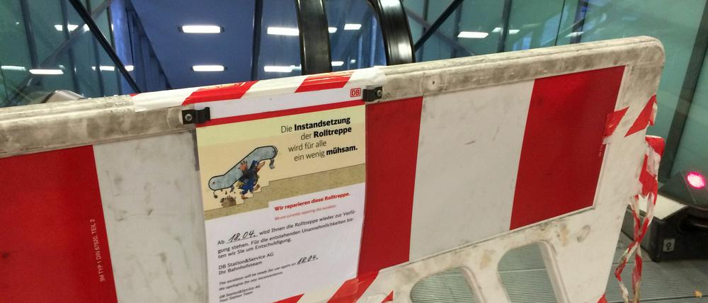 Ein schlechter Aprilscherz? Diese Rolltreppe sollte eigentlich am 1. April wieder funktionieren.