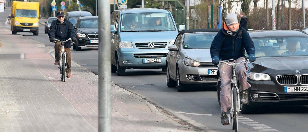 Künftig die Regel. Der Radverkehr in Kleinmachnow soll verstärkt auf der Straße geführt werden.