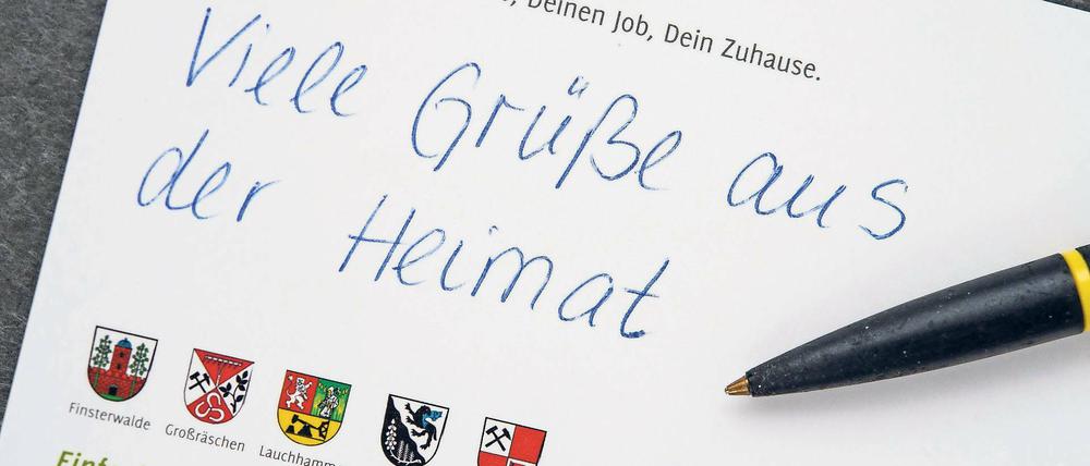 Appell ans Heimweh. Mit der Postkarten-Aktion wollen mehrere südbrandenburgische Städte Menschen zur Rückkehr in die märkische Heimat bewegen. Die Bereitschaft dazu ist nach Experteneinschätzung groß.
