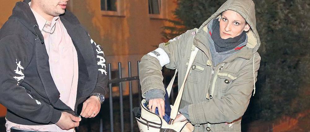 POgida-Chef Christian Müller und seine Partnerin Anika Keller, die als seine Nachfolgerin gehandelt wird.