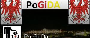 Mit Schlossfoto und Landeswappen - Pogida bei Facebook.