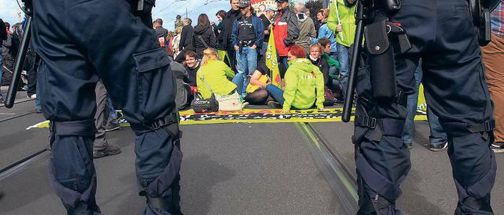 Blockade. Die Polizei hätte einschreiten müssen, fand das Gericht.