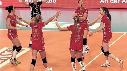 Auf der Erfolgswelle. Die Frauen des SC Potsdam gewannen zuletzt vier Bundesligaspiele nacheinander.