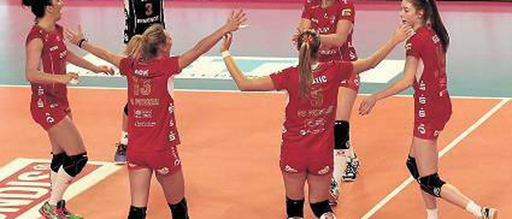 Auf der Erfolgswelle. Die Frauen des SC Potsdam gewannen zuletzt vier Bundesligaspiele nacheinander.