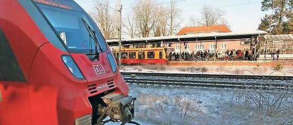 Am Bahnhof Griebnitzsee soll zwischen dem Regionalbahnsteig und dem S-Bahnsteig ein weiterer Bahnsteig für die Regionalzüge entstehen.