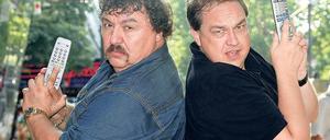 Großes Gernsehen. So hieß das Programm, mit dem Achim Mentzel (links) und Oliver Kalkofe zusammen aufgetreten sind. Am Montag war Mentzel überraschend im Alter von 69 Jahren gestorben.