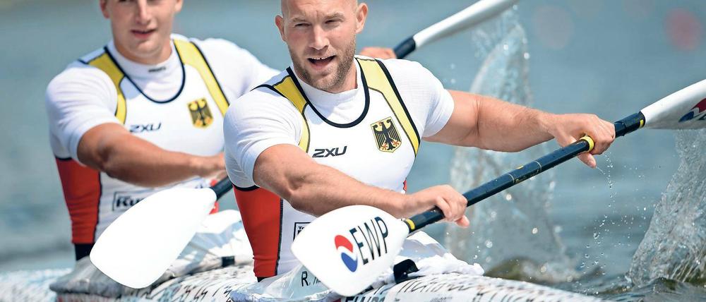 Zwei in einem Boot. Ronald Rauhe (v.) und sein Partner Tom Liebscher auf Kurs Richtung Zuckerhut. In Rio will Rauhe seine olympische Karriere mit einer weiteren Medaille veredeln.