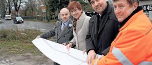 Stelldichein mit Ministerin. Am künftigen Kreisel gab es einen Vor-Ort-Termin.