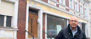 Wohnen in der Ex-Fleischerei. Investor Thomas Bergmann in Beelitz.