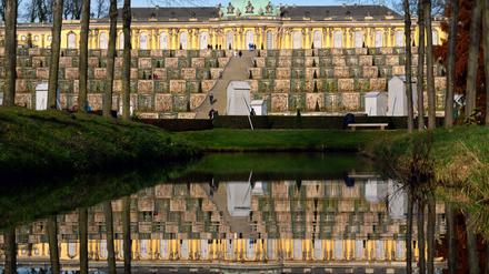 Am Schloss Sanssouci in Potsdam wird 2016 der Hofdamenflügel geschlossen.