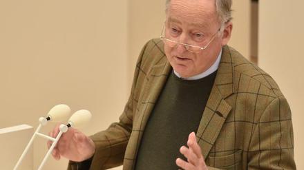 Kalkül: Der AfD-Fraktionsvorsitzende Alexander Gauland spricht am 18. November in der Debatte des Landtages.