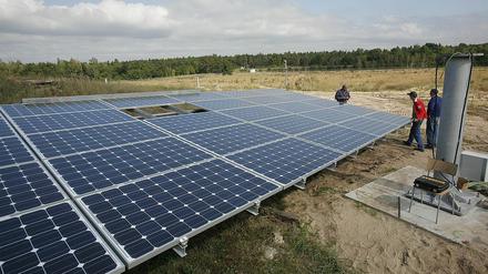 Solaranlage bei Treuenbrietzen. In ländlichen Gegenden wird mehr Strom erzeugt als dort verbraucht wird. Foto: