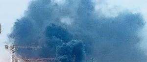 Rauchwolken über Teltow. Der Brand war weithin sichtbar.