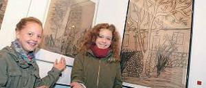 Inspiriert. Lia Theiss (r.) und Hannah Heidmann malten Landschaften.