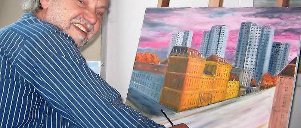 Bodenständig. Joachim Scheel malt am liebsten brandenburgische Landschaften.
