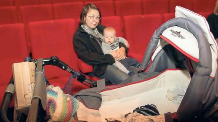 Vorreiterin. Nina Waskowski war die einzige im Kinderwagenkino.