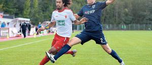 Starke Leistung. BAK–Verteidiger La’vere Corbin Ong (l.) traf mit einem sehenswerten Schuss zum 3:0 in der 68. Minute – dem konnte der SV Babelsberg nichts mehr entgegensetzen. Bereits in der dritten Minute war die Mannschaft in Rückstand geraten.