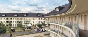 Viel Platz. Die Wohnanlage öffnet sich Richtung Westen für die Bewohner.