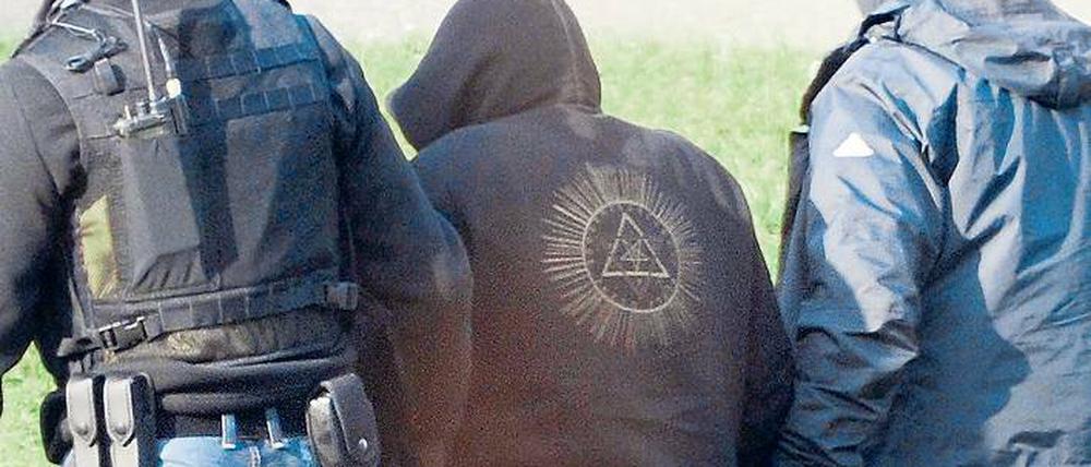 Festnahme von André Eminger in Brandenburg im Jahr 2011. Er ist Mitangeklagter im NSU-Prozess.