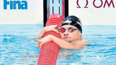 Die Zahlen auf der Anzeigentafel stimmten unzufrieden. Christian Diener schied über 100 Meter Rücken im Vorlauf aus, auf der doppelt so langen Distanz fehlte ein Wimpernschlag zum erhofften Finaleinzug.