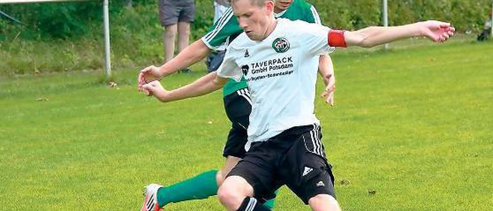 Christoph Brandt, Kapitän des FSV Babelsberg 74, machte es mit seinem Team dem Gegner aus Eberswalde sehr schwer.