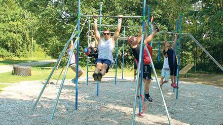 Leibesübungen. Im Volkspark gibt es jetzt eine neue Sportanlage.