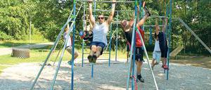 Leibesübungen. Im Volkspark gibt es jetzt eine neue Sportanlage.