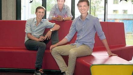 Netzwerker. Die Betreiber des Portals „Die Masterarbeit“, Niels Reinhard, Steffen Bünau und Leon Näsemann (v. l. n. r.) wollen zwischen Studierenden und Firmen vermitteln.