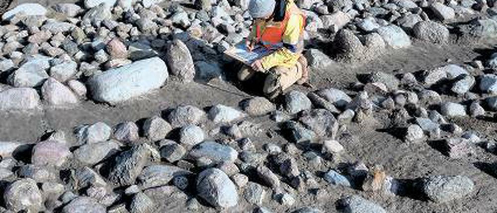 Stumme Zeugen. Zehntausende Feldsteine bedecken aneindergereihte Urnengräber, die aus der vorrömischen Zeit 500 Jahre vor Christus bis hin zu dessen Geburt stammen