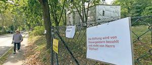 Kein Zutritt. Ein Teil des Parks am Pfingstberg ist derzeit eingezäunt.