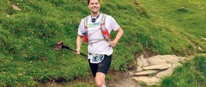 Gut gelaunter Gipfelstürmer. Trotz aller Strapazen genoss Christian Barth den Lauf in den Berner Alpen. 6700 Höhenmeter bewältigte er – jeweils bergauf und bergab.
