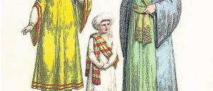 Faszination des Fremden. Drei als Araber-Familie verkleidete Höflinge.