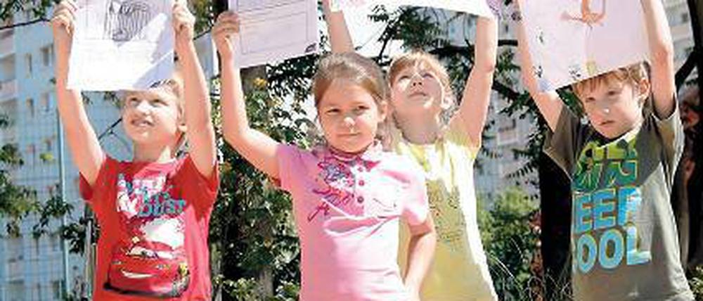 Am Humboldtring. Kinder zeigen ihre „Schule der Zukunft“.