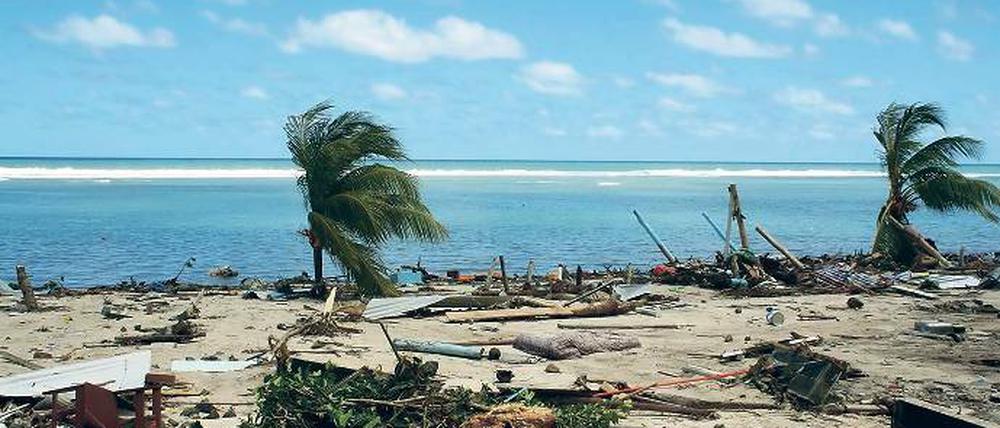 Land unter. Für die Inselstaaten im Pazifik sind zwei Grad Erwärmung zu viel.