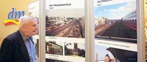 Insgesamt dokumentieren 53 Bilder auf 30 Tafeln in den Bahnhofspassagen die Veränderungen Potsdams seit 1944.