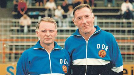 Trainer-Team der DDR. Bernd Schröder (r.) und Assistent Dietmar Männel.