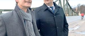 Auf Sicht. Berlins Regierender Müller und Brandenburgs Regierungschef Woidke.
