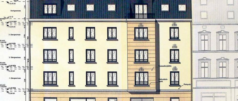 Zu unruhig? Entwurf für Mehrfamilienhäuser in der Heinrich-Mann-Allee.