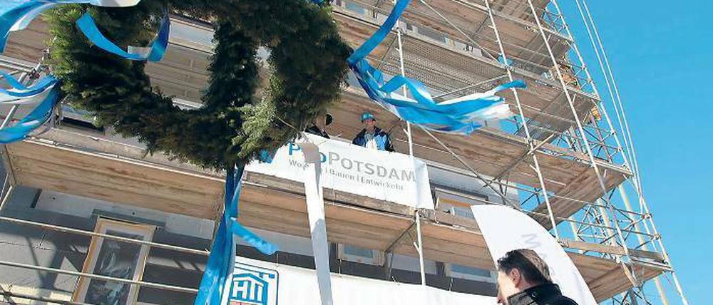 Kompakter Grundriss. Die neuen Häuser sollen 2015 bezugsfertig sein.