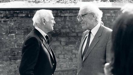 Gast und Gastgeber. Loriot mit Altbischof Schönherr.