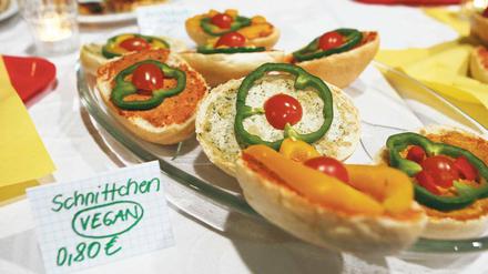 Wurstlos. Das Buffet war vegan.